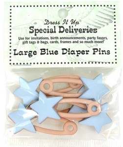 Dress It UpLarge Blue Diaper Pin#4432